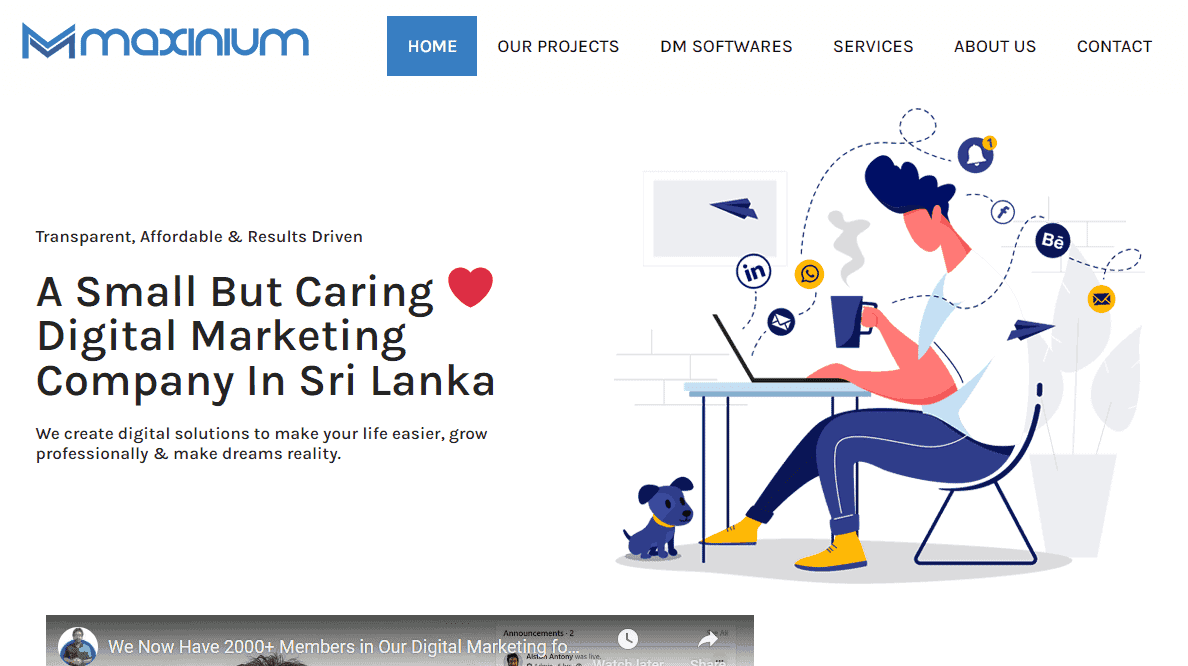 இலங்கையை தளமாகக் கொண்ட Anthony சகோதரர்களின் Digital Marketing நிறுவன இணையதள screenshot.